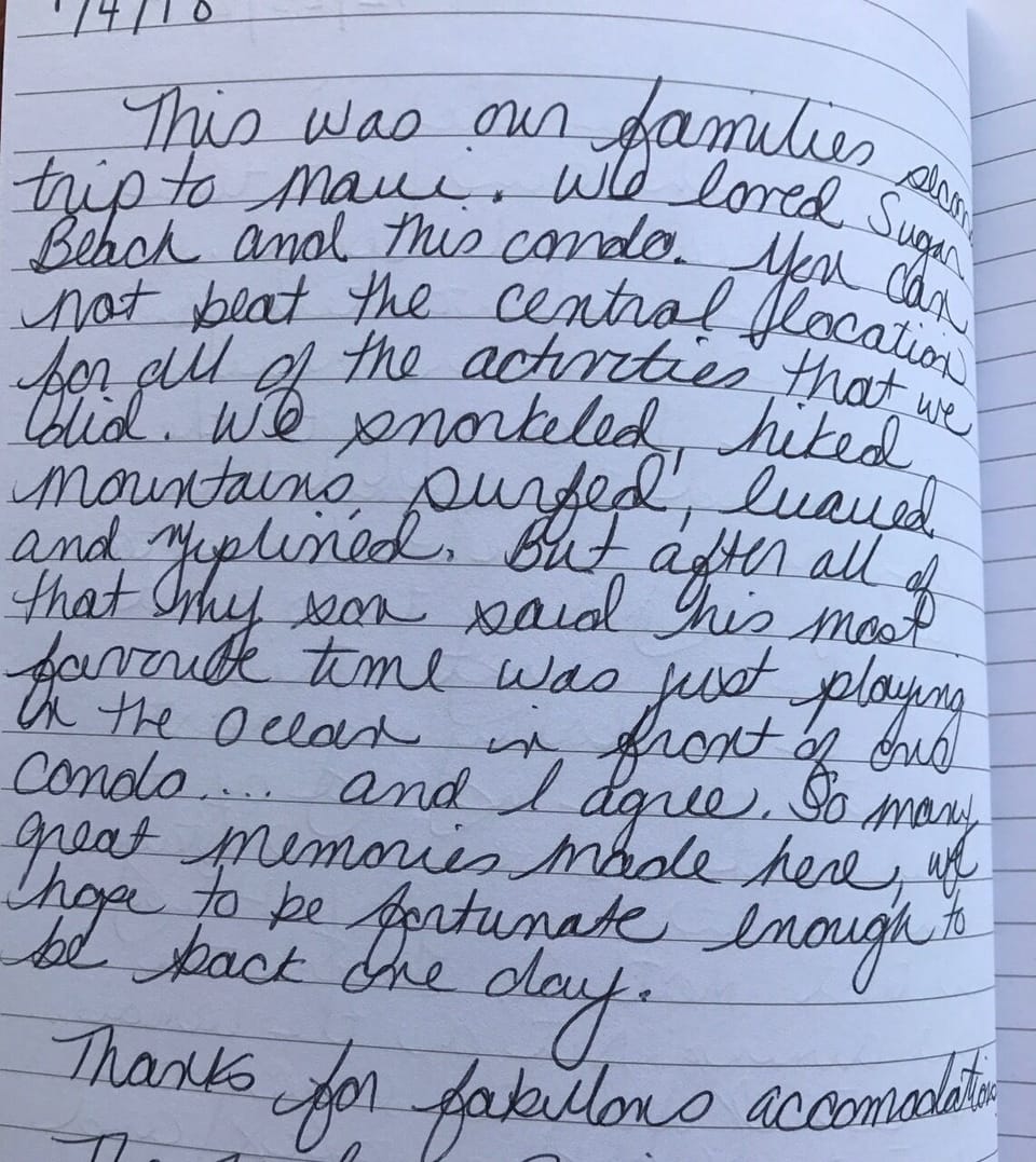 Typical guest book review! Great for exploring Maui and also to just hang out.