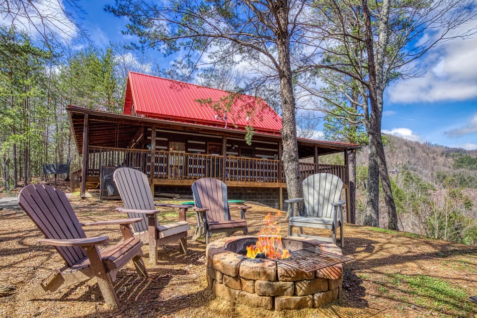 Wears Valley Cabin with a View "Old Glory" - Outdoor Fire Pit