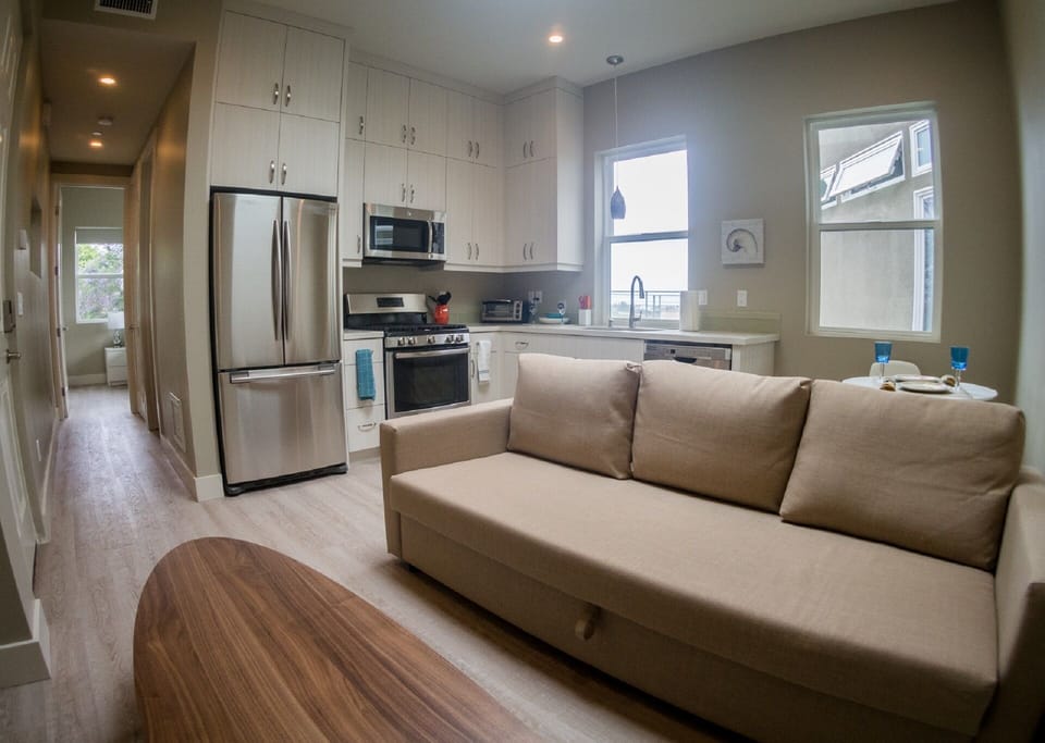 Your cozy kitchen and living room