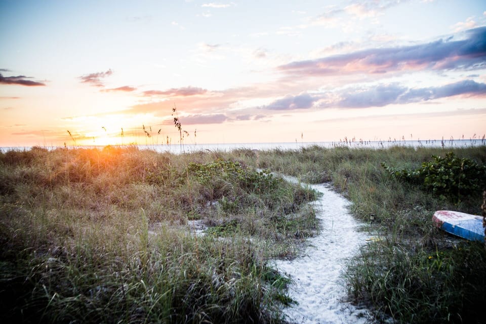 There is a path to the beach that is close to our home.