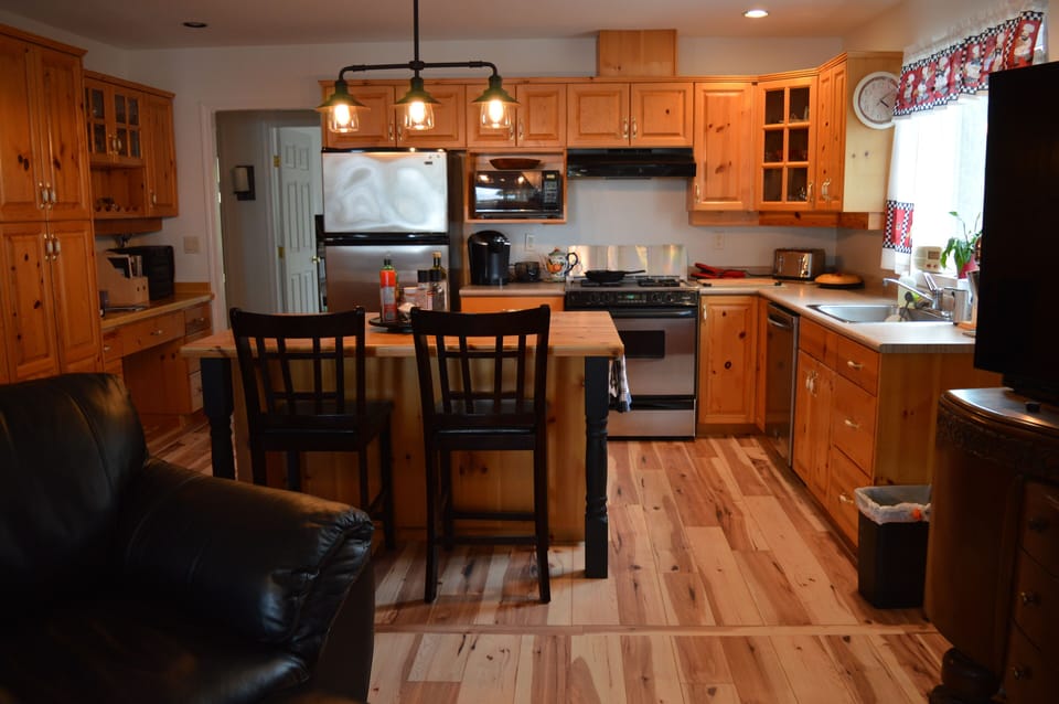 Full kitchen with pots and pans...everything you need to feel at home.