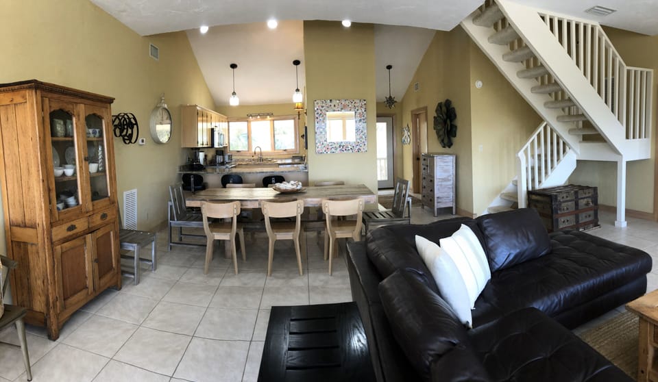 Kitchen/ dining spaces open to great room for easy entertaining