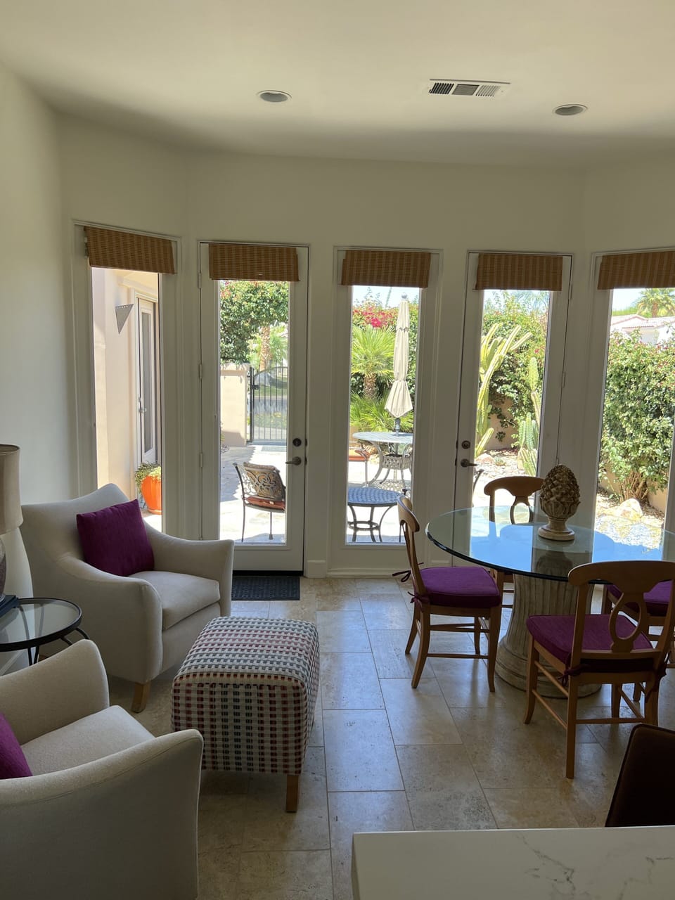 Morning Room and view to private front patio area