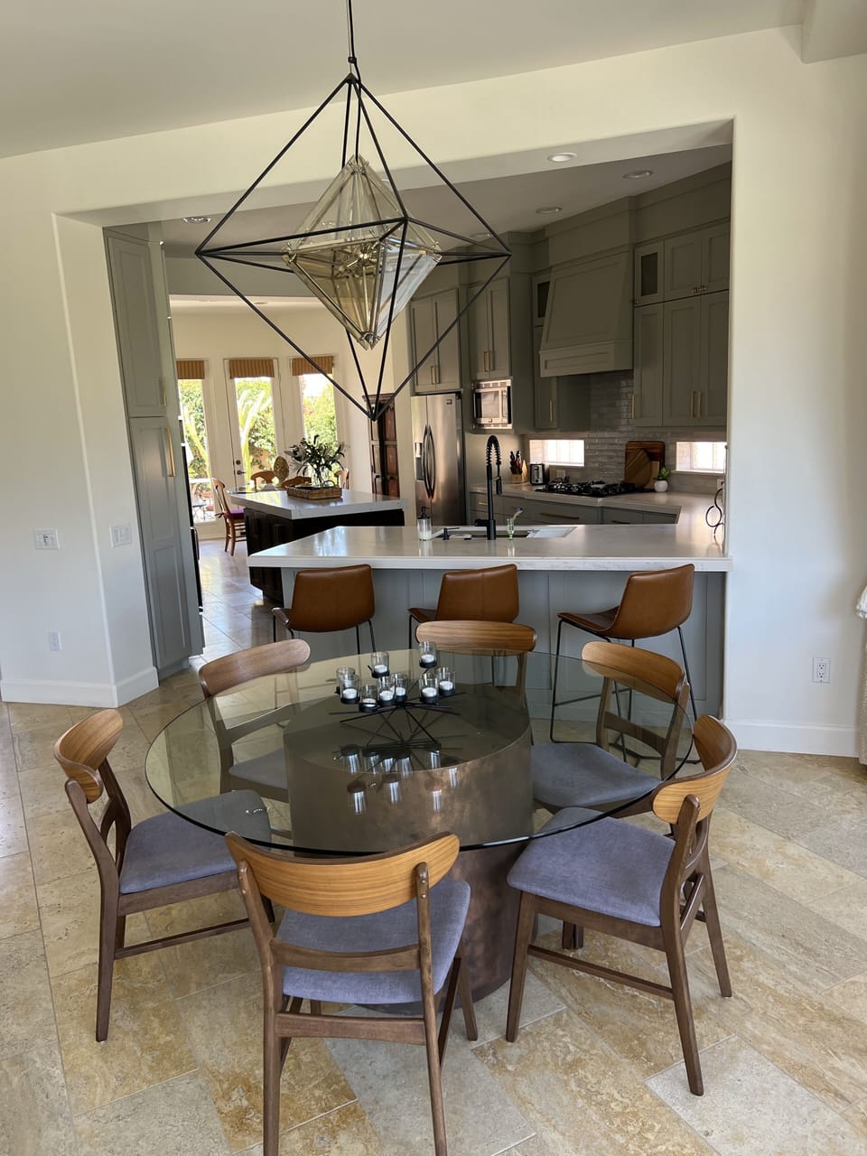 Dining room and newly remodeled kitchen