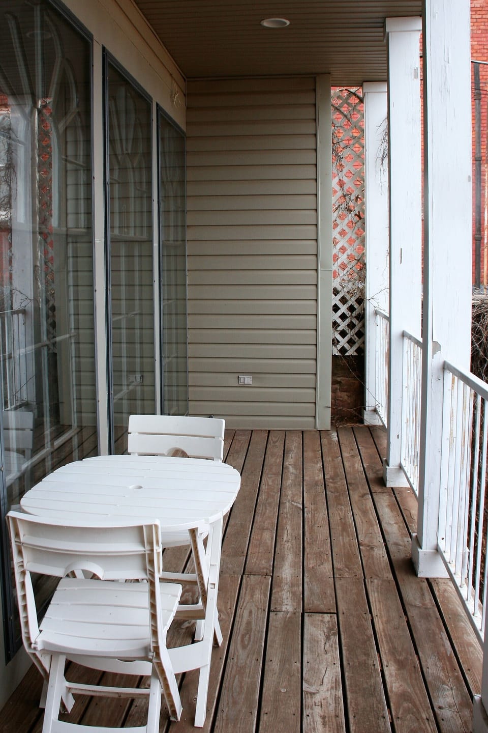 Deck looking over courtyard