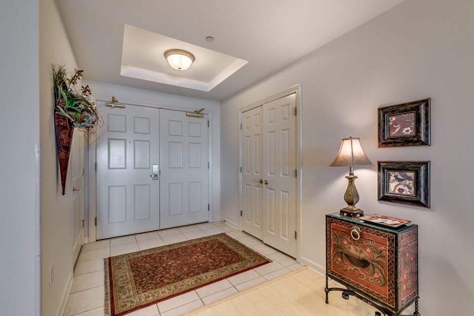Luxury double door entry to condo.
