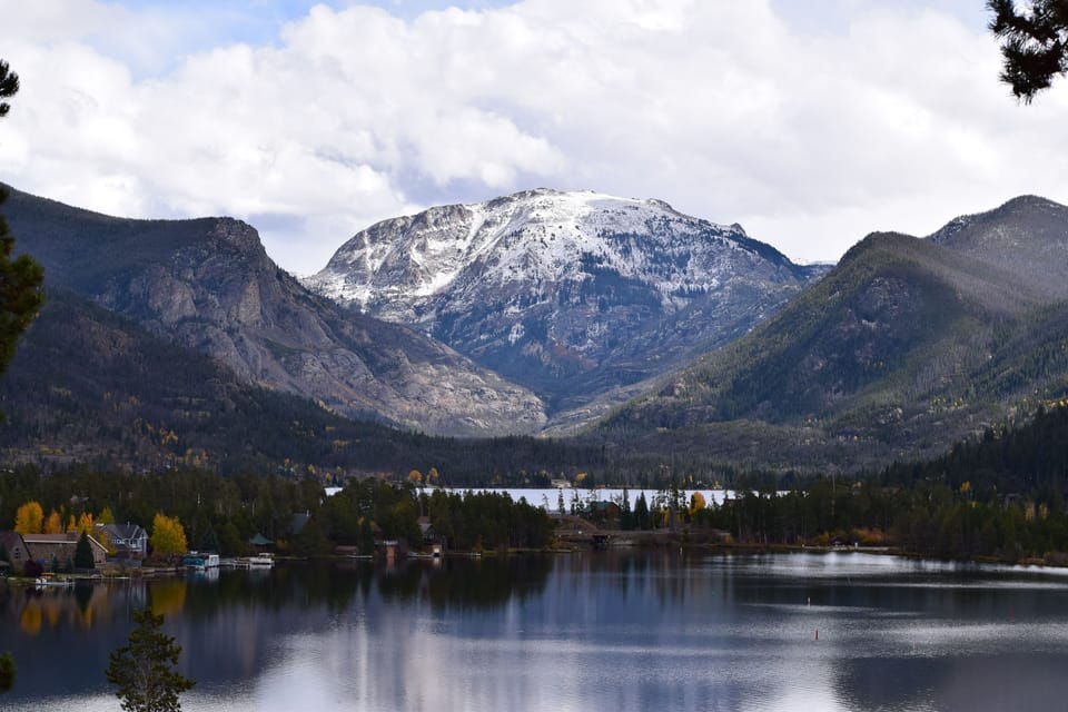 Views of Mt. Baldy, Shadow Mtn Lake, and Grand Lake from the deck. 