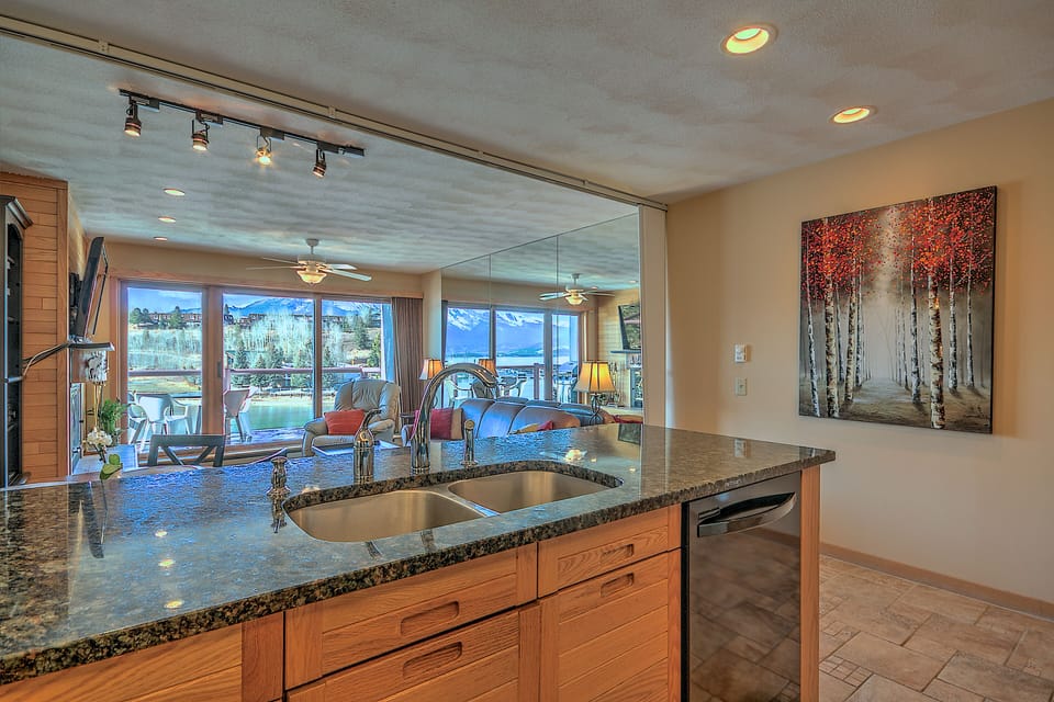 Kitchen View. Please note, gas grill elimated per HOA insurance requirements.