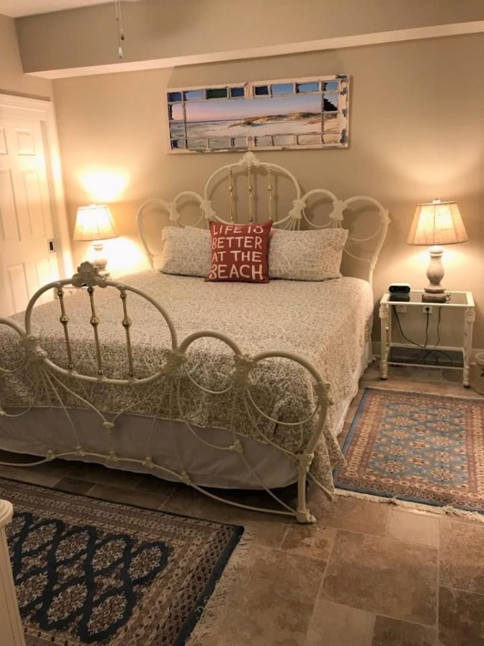 Second Master Bedroom fit for a Princess! Tile from Turkey and rugs from Afghan!