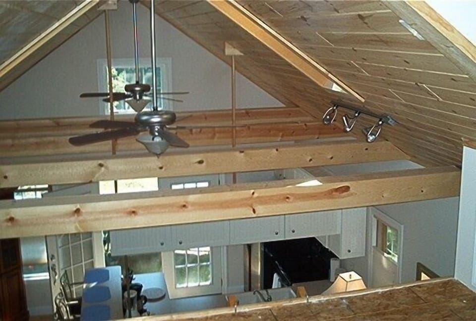 View from the loft in the cottage. Loft is not usable space.