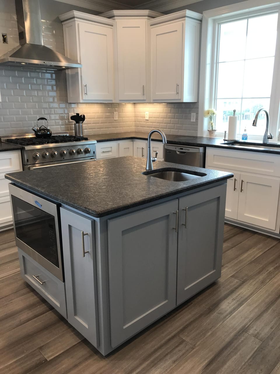 Kitchen with professional stove