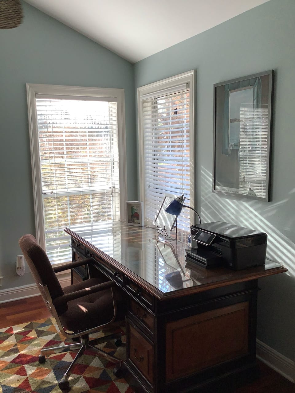 Large master bedroom with office area