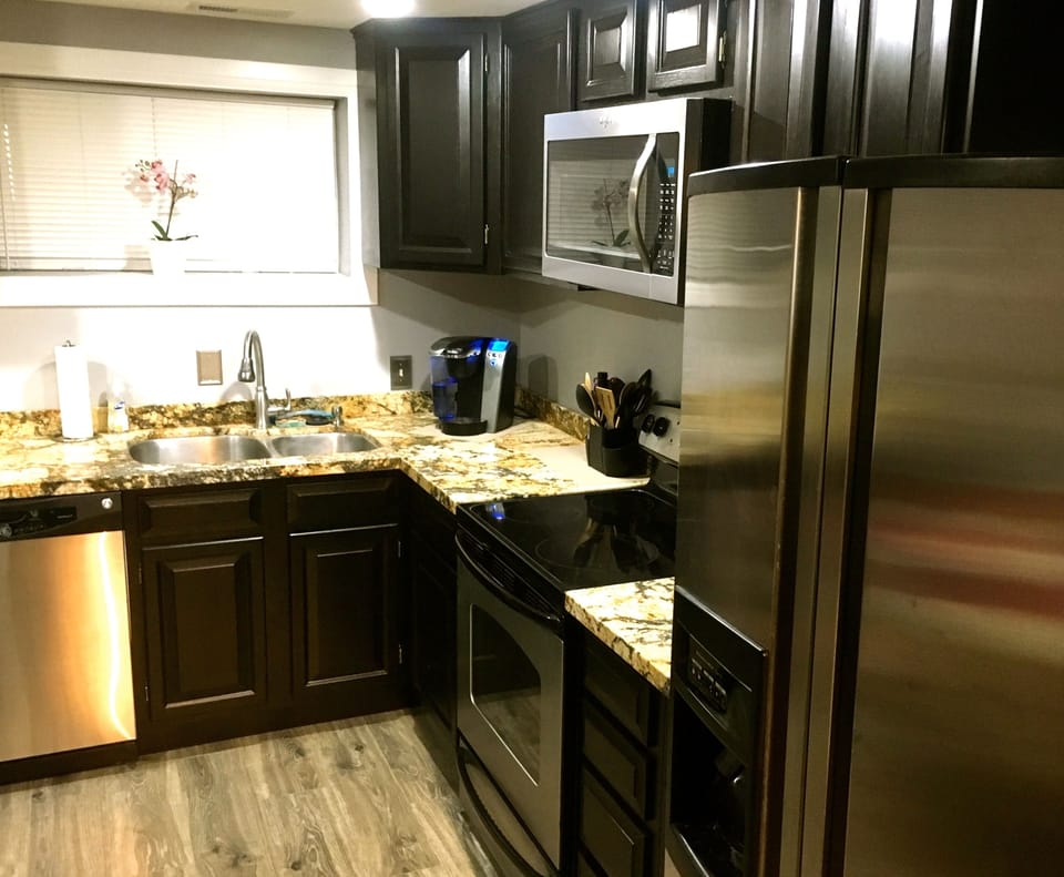 Stainless Steel Appliances and Granite Countertops.
