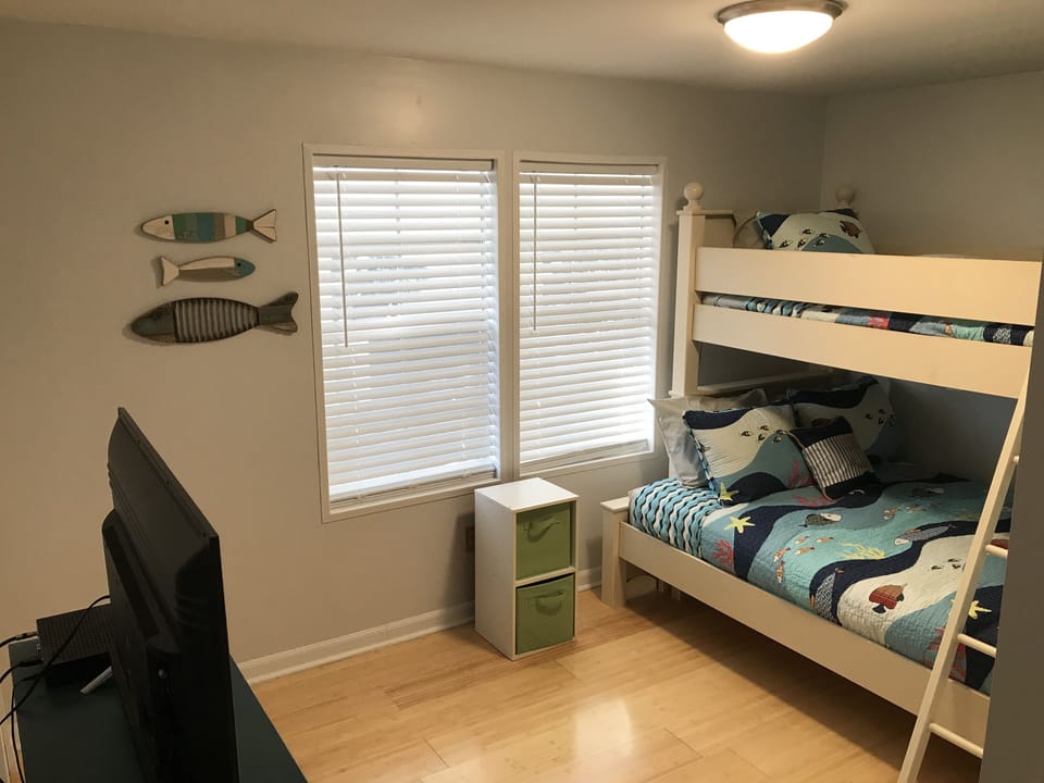 Guest room #3 has a twin over double bunk, cable TV, and internet