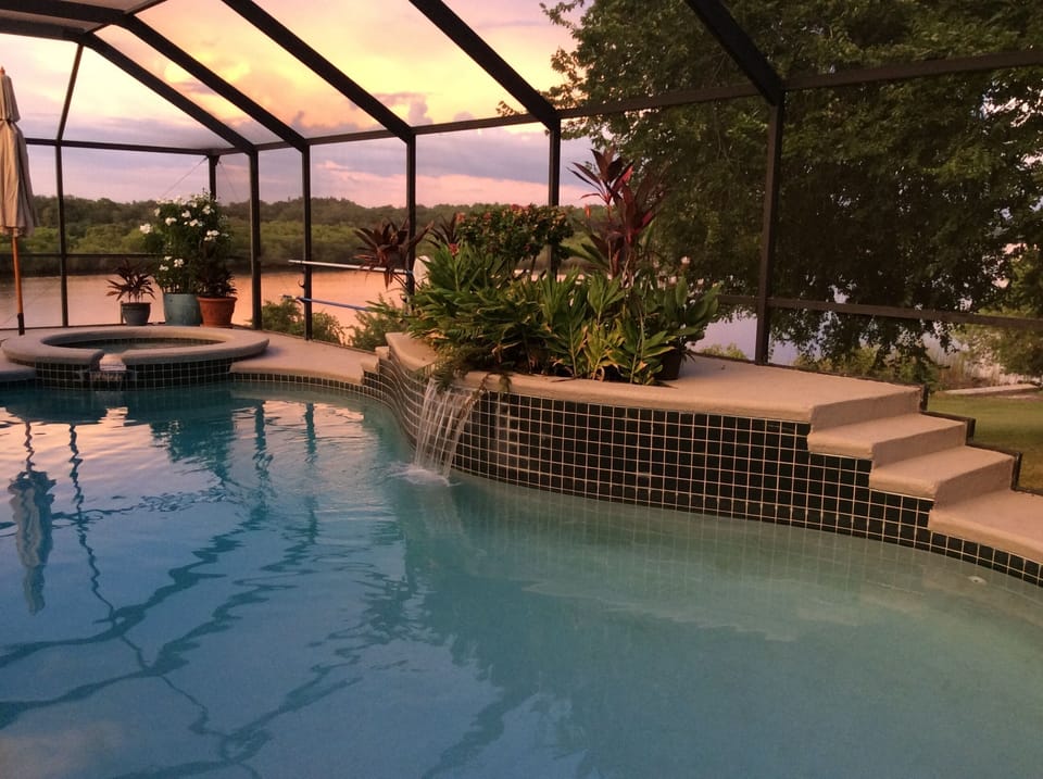 Heated Pool and Jacuzzi both have refreshing water fall features.