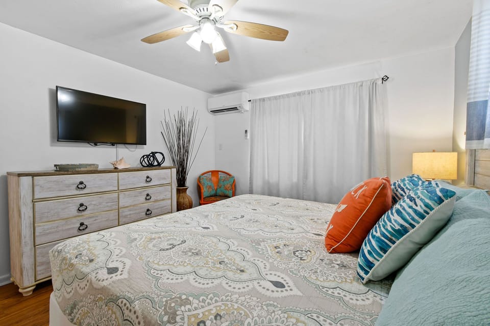 Comfy king bed.