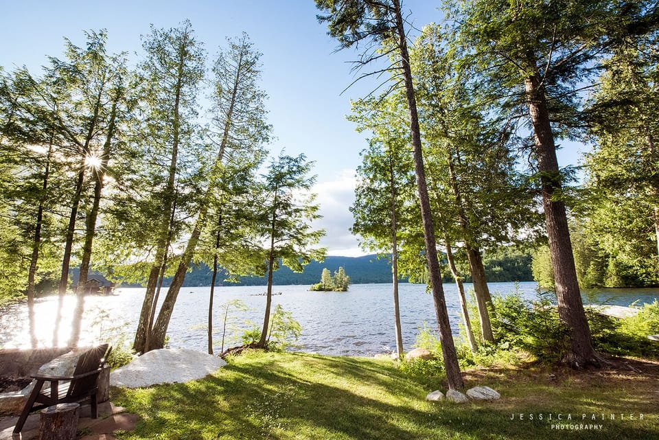 Firepit and the lake.