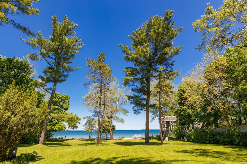 The setting -- beach house is on the left (west). The tree house is gone now!