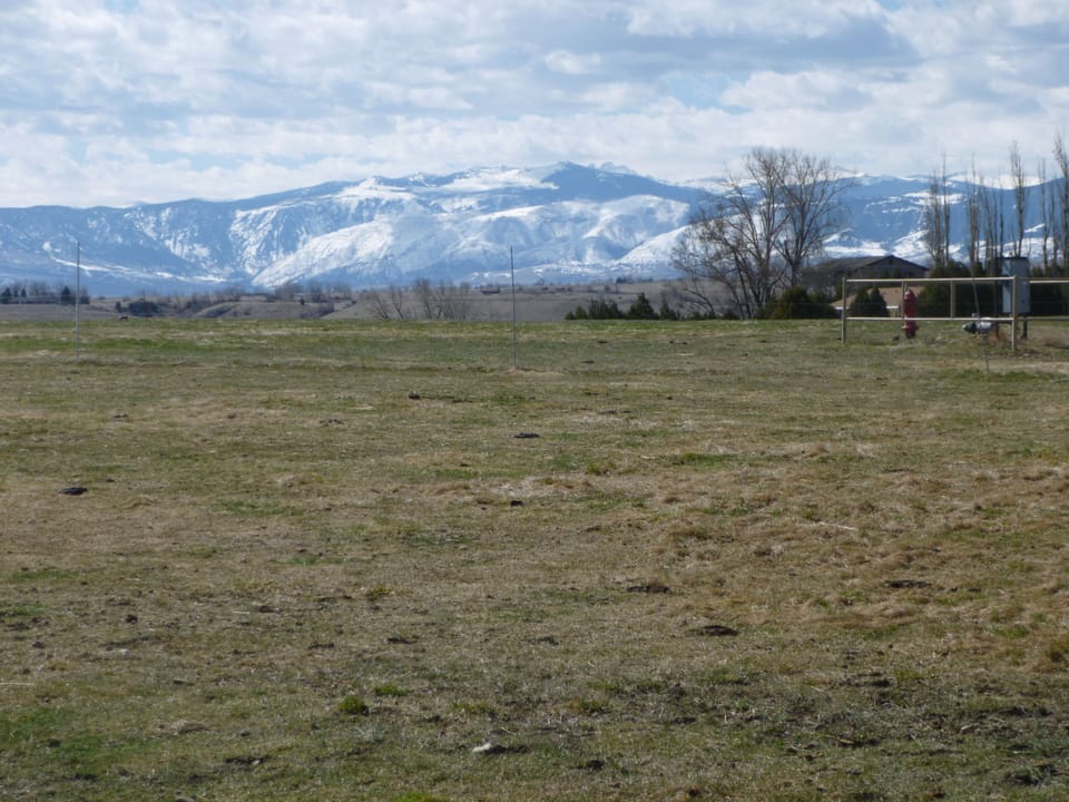view of Big Horns from walking path