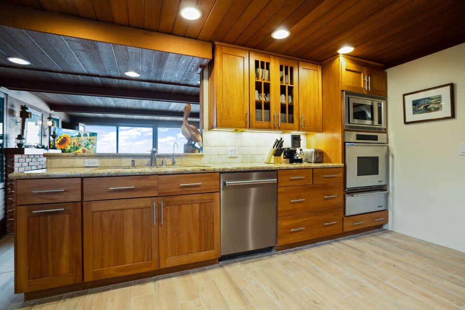 SINK, DISHWASHER, OVEN, MICROWAVE AND WARMING DRAWER