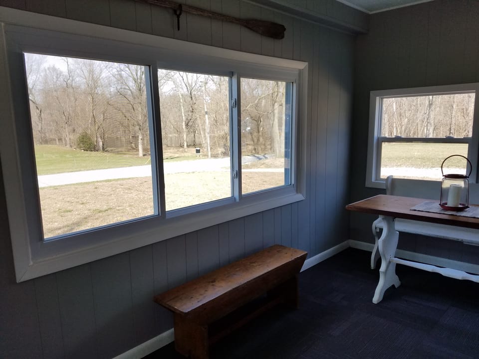 Enclosed front porch with water views