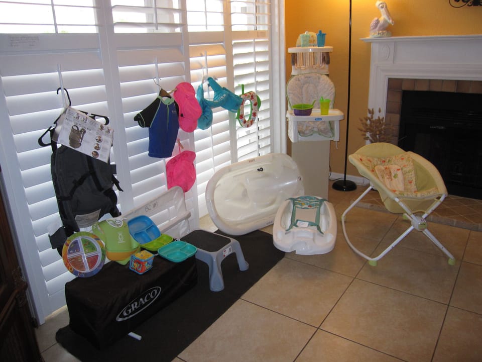 Boosters,baths,lifejacket,bed rail,dishes,rocker bassinette,Pack & Play playpen