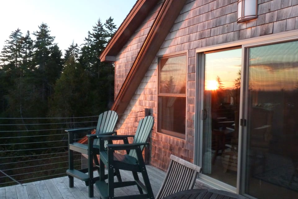 Sunset on the private upper deck.