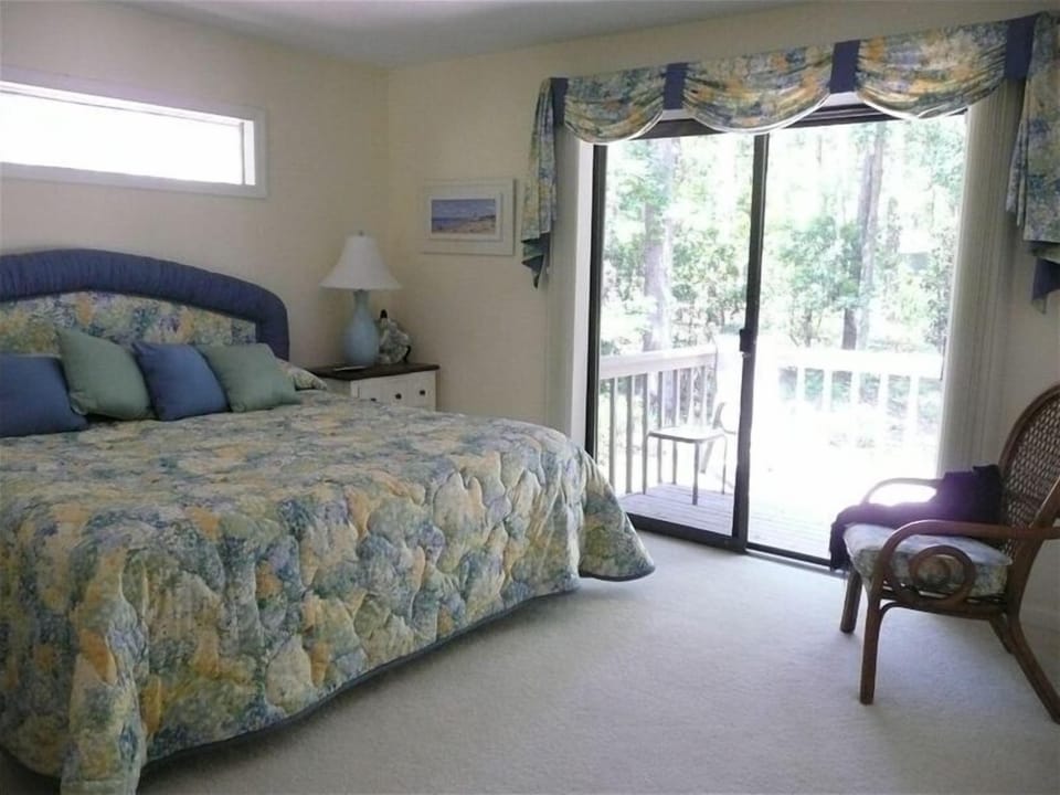 Primary bedroom #1 with king bed, deck, TV, private bath