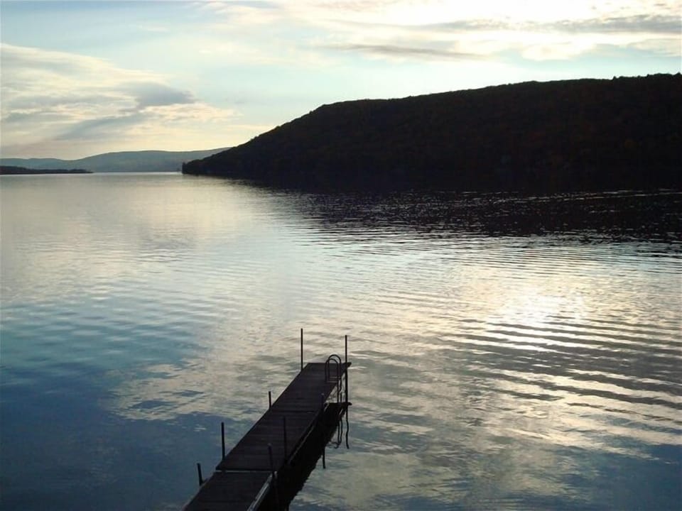 The spectacular view of the lake from above our dock, which we recently rebuilt. 