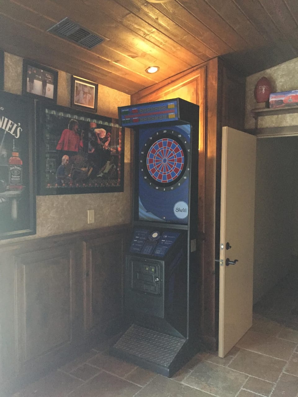 Electronic Dartboard in Gameroom