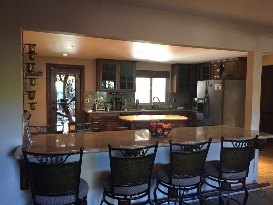 Bar seating in Kitchen