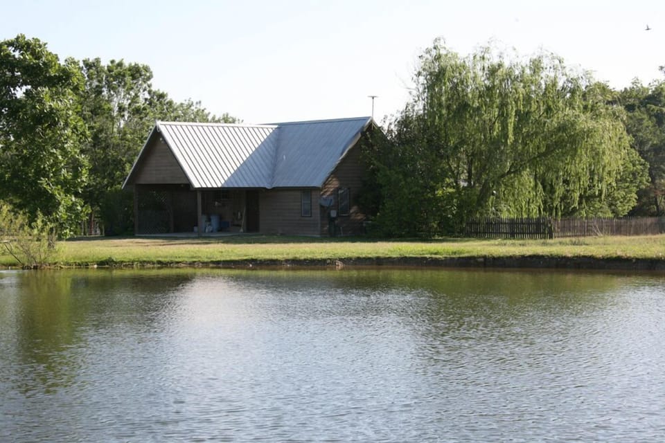 Small, tranquil Fishing Pond is just west of the guesthouse