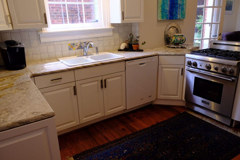 Kitchen counter with imported Italian tile.