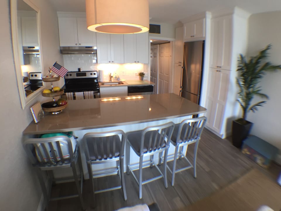 New Kitchen with micro, dishwasher, full size oven and refrigerator. 