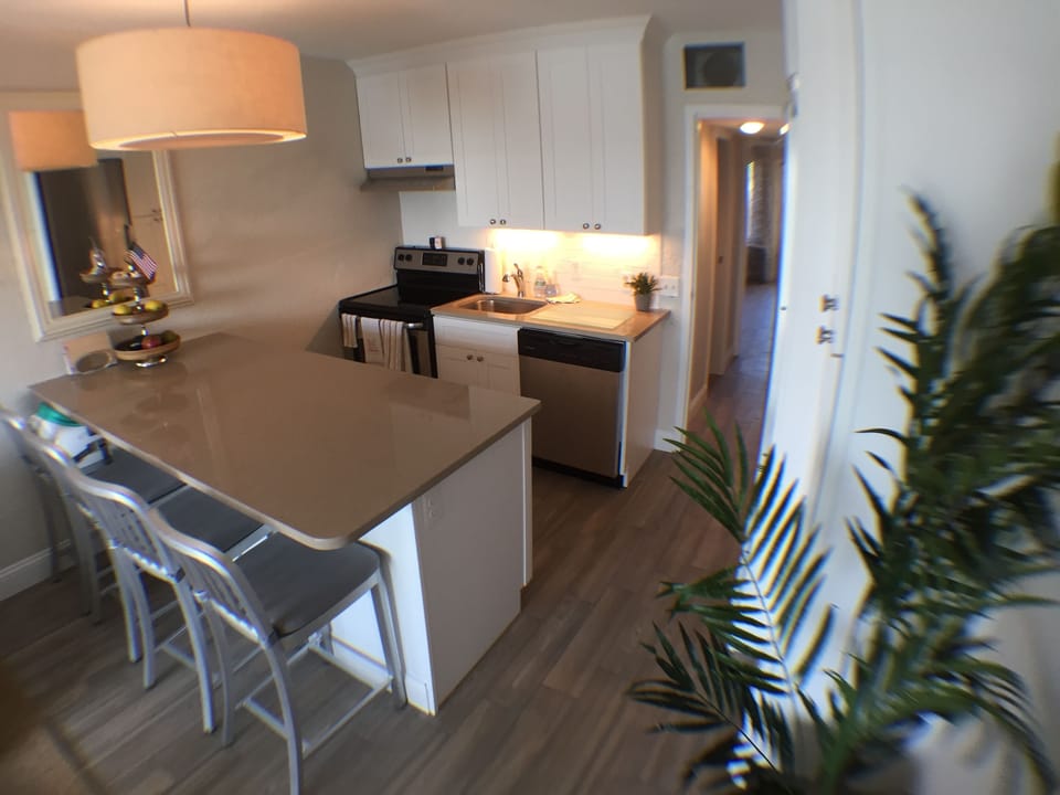 New Kitchen with micro, dishwasher, full size oven and refrigerator. 