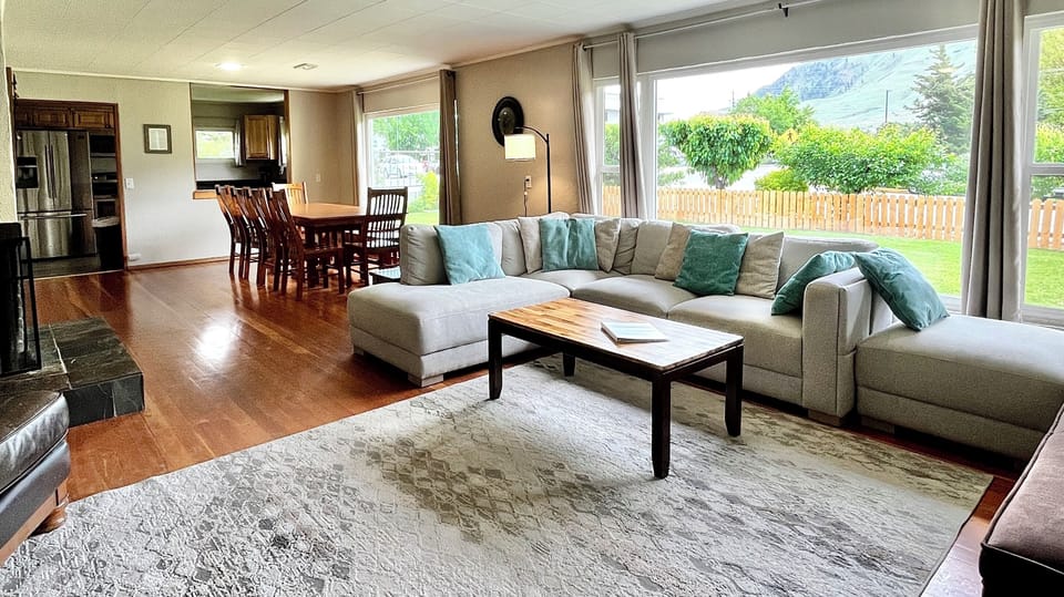 Living room with large picture windows