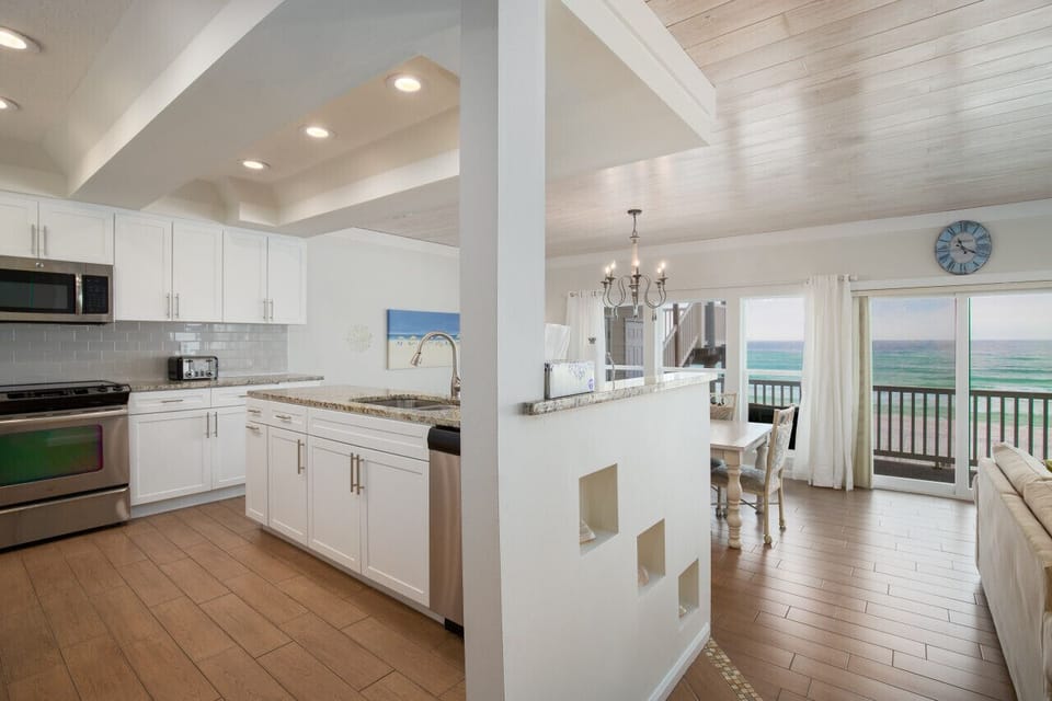 Enjoy the view from the kitchen and dining area