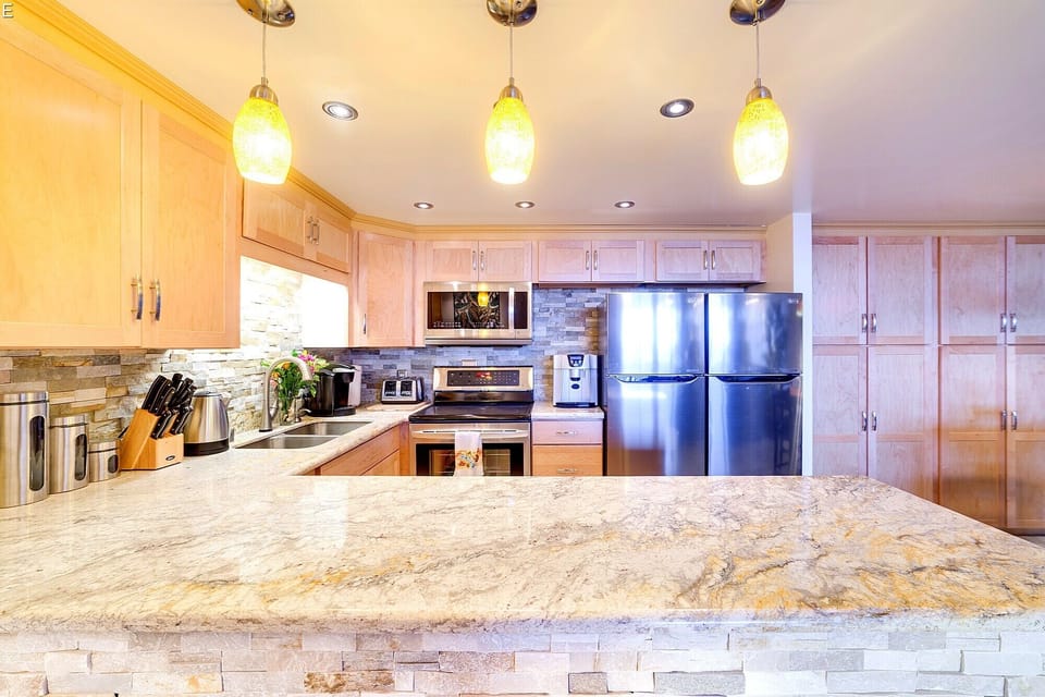 Executive kitchen with modern appliances.