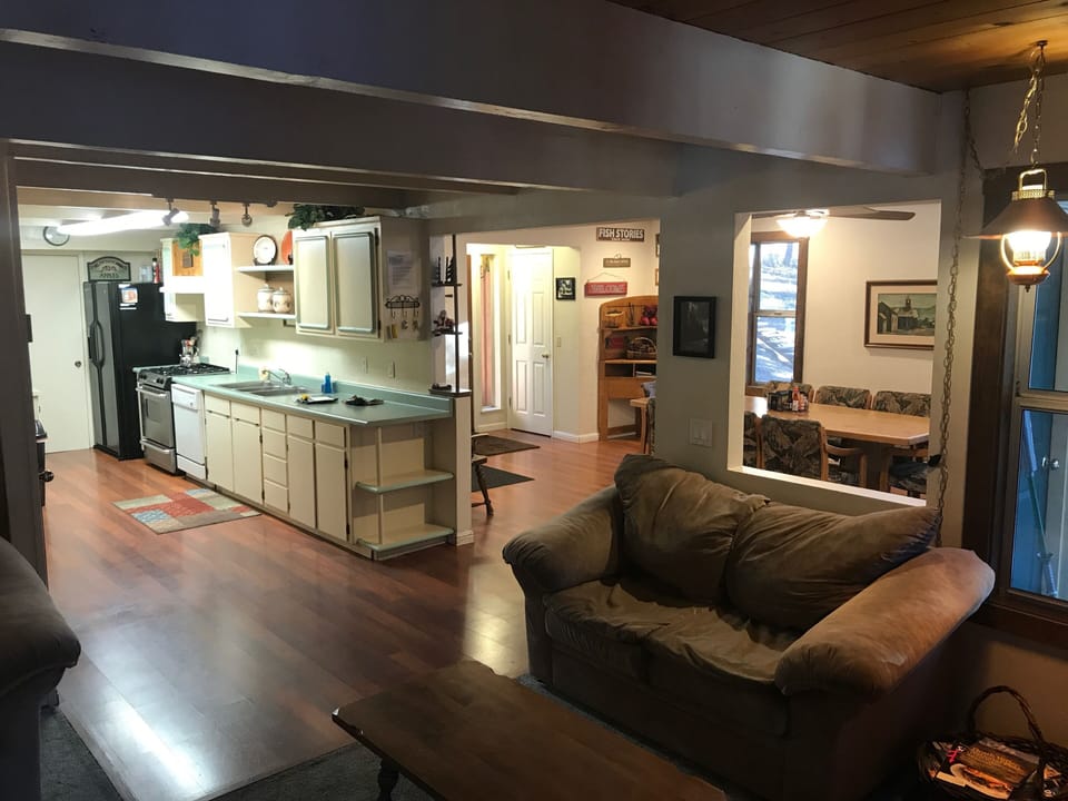 The spacious main floor with living, dining and kitchen in addition to 2 baths.