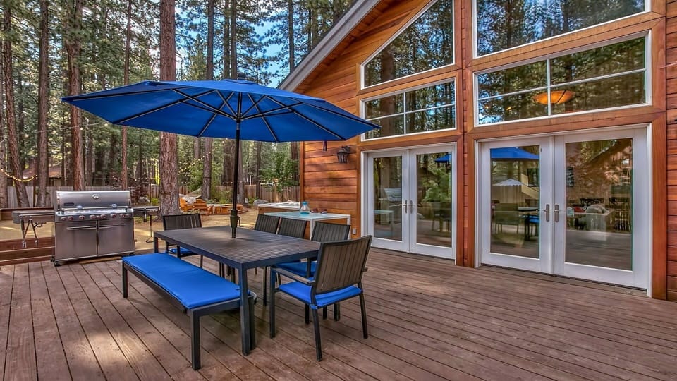 Patio dining set for 8, with a $3,000 7-burner Weber Summit grill/smoker