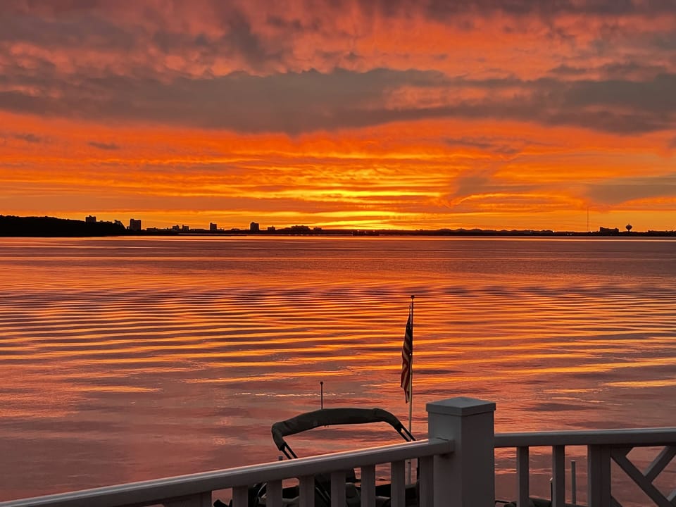 Stunning deck view taken by happy renter!