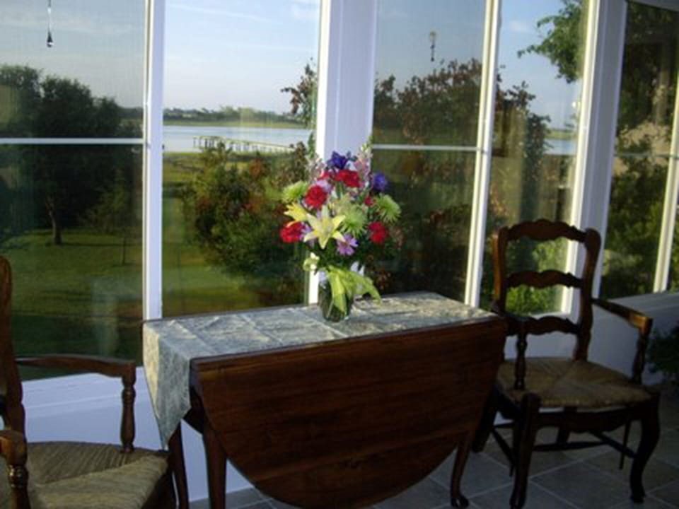 view of waterway from sunporch