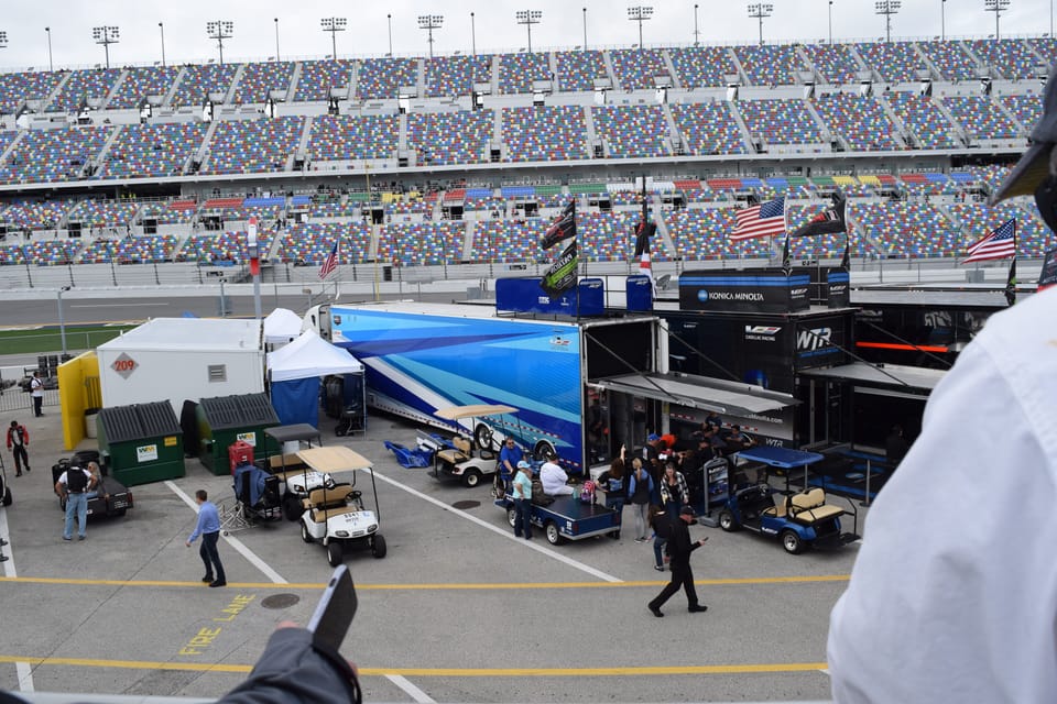 Daytona Speedway.  Preparing for the Rolex 24 hour race