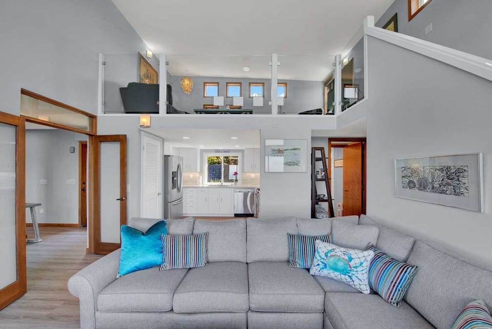 Downstairs living and upstairs loft provides plenty of space to kick back relax.