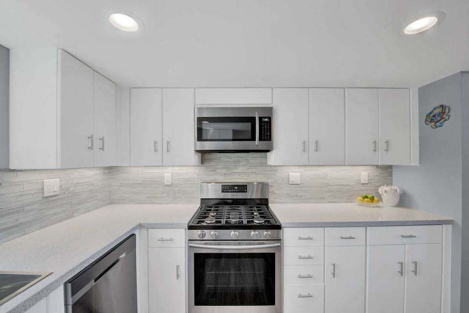 Stainless steel appliances.