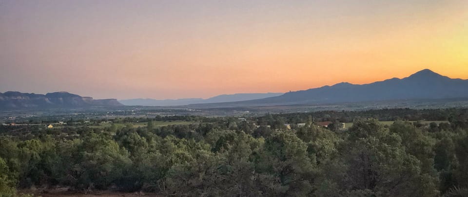 View to the Four Corners / lights of Cortez. 