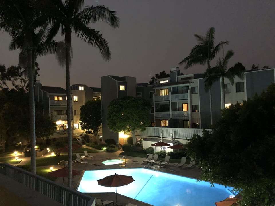 pool area at night