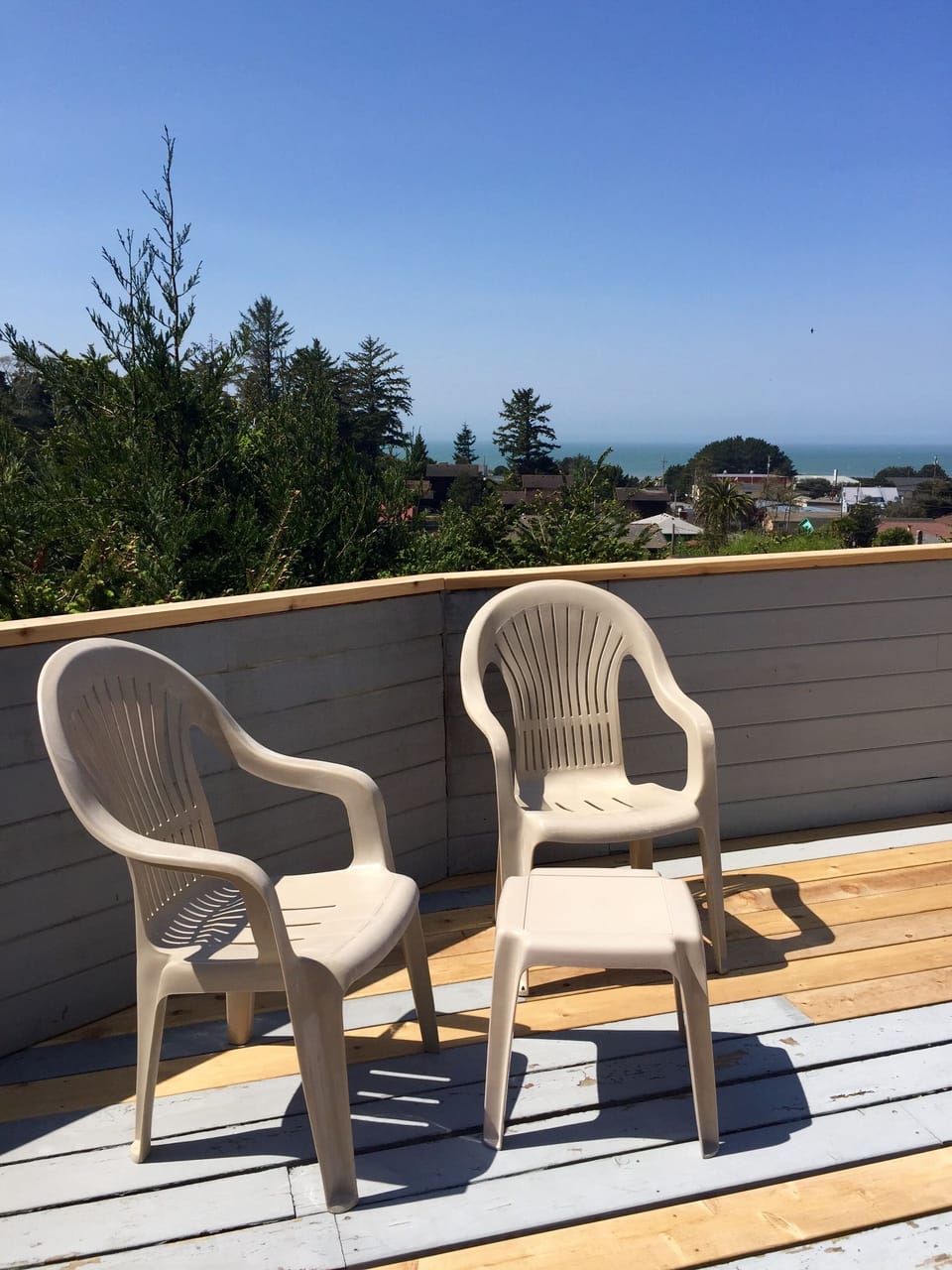 Portion of Second level deck with Ocean in background