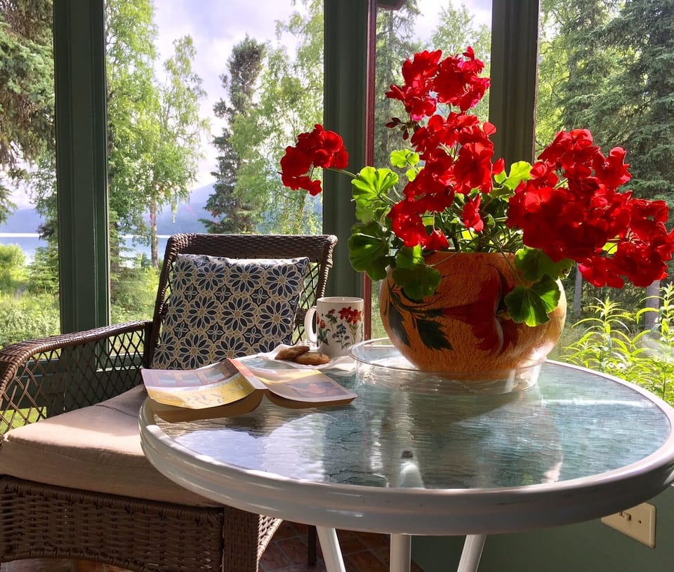 Enclosed cozy sun room