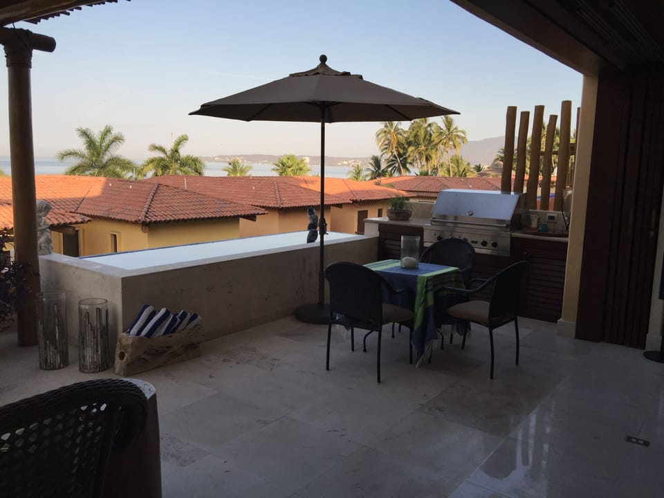 Note the gas BBQ in the background. One view of the deck.